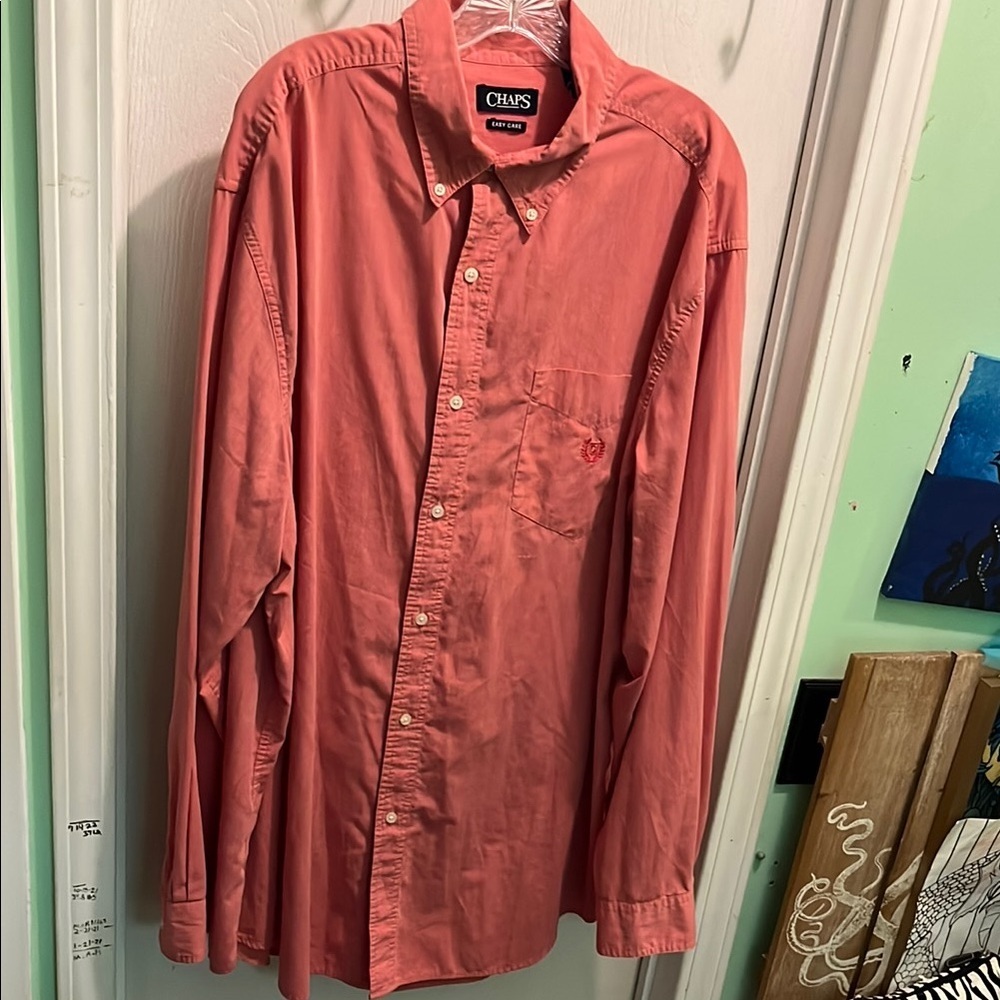 Chaps Pink Casual Button Down Shirt